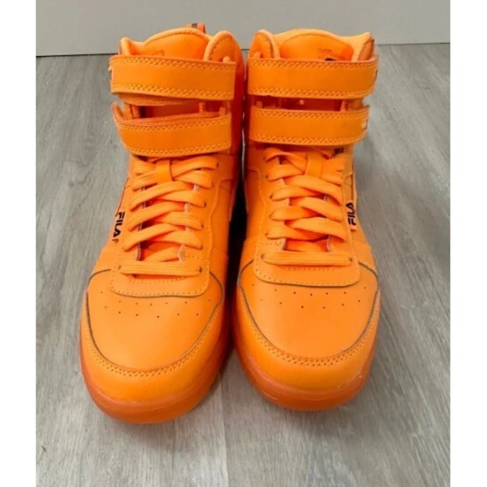 Fila High Top‎ Sneakers Bright Orange Lace Up Velcro Women US 6 EUR 37